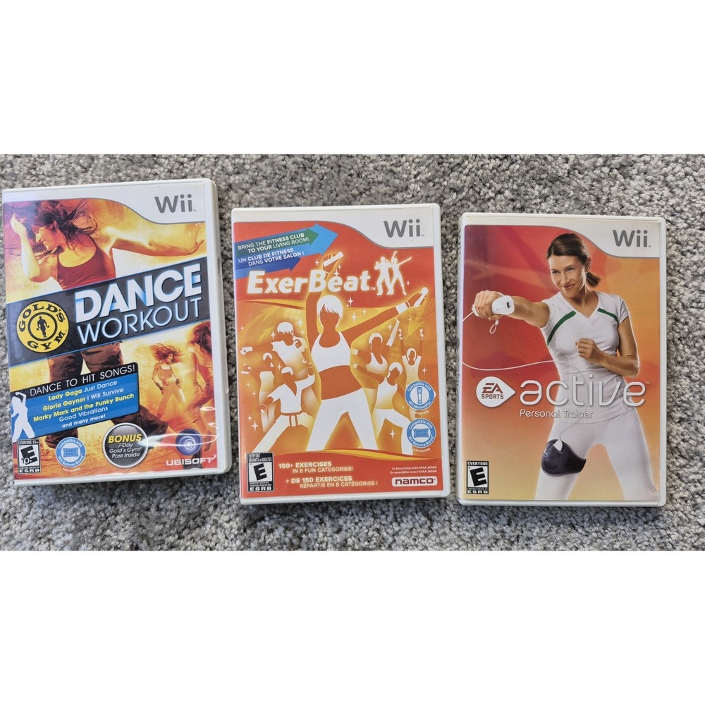 Wii  Dance Workout,‎ ExerBeat, and Active personal trainer dvds workout dance
